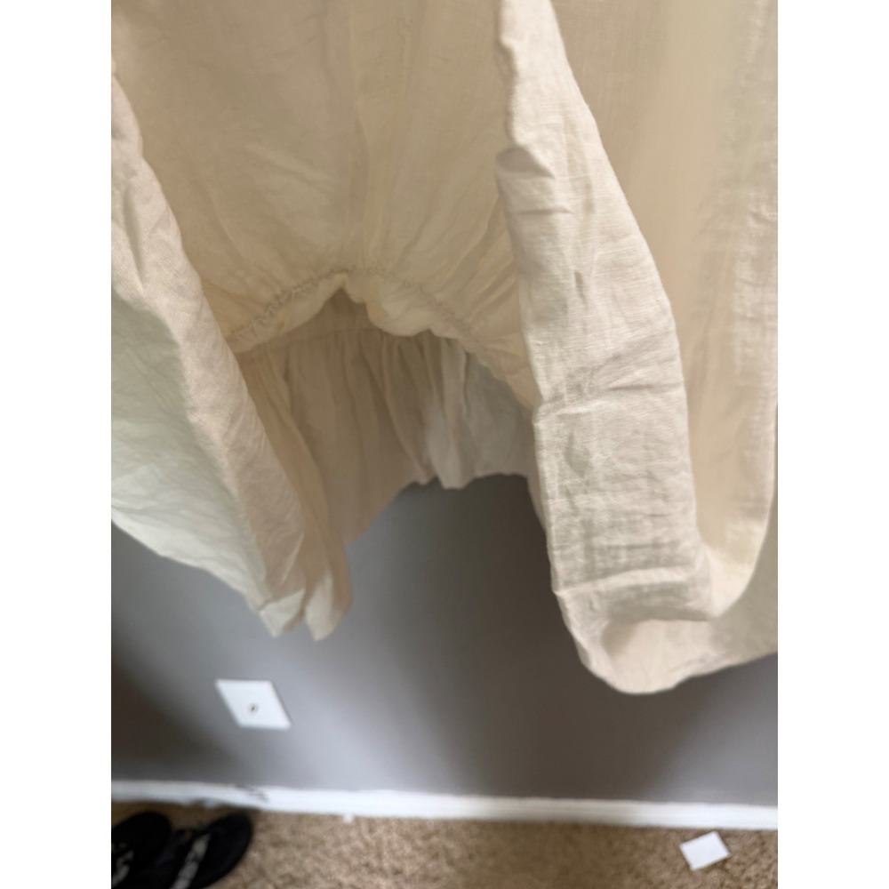 Velvet by Graham & Spencer Cream Linen Bubble Hem Maxi Skirt Medium NWT - Picture 3 of 8